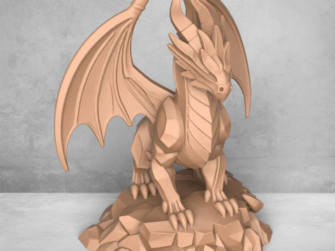 Antike Drachenstatue 3D Druckmodell