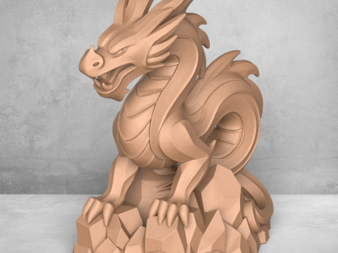 Ancient Chinese Dragon Statue 3D Print Model