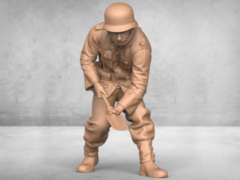 Army Soldier Digging Land 3D Принт Модель