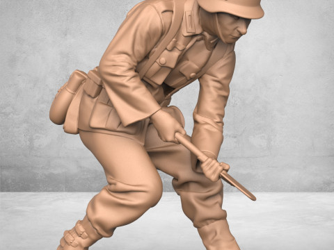 Army Soldier Digging Land 3D Print Model