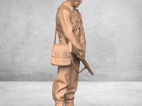 Praying Army Soldier Statue Model Cetak 3D