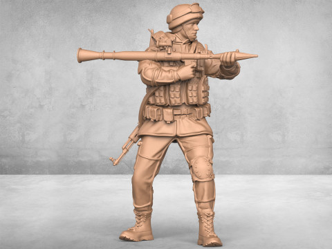 Modern Army Soldier Statue Modello di stampa 3D