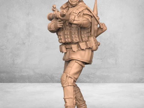 Statua moderna del soldato dell'esercito Modello di stampa 3D