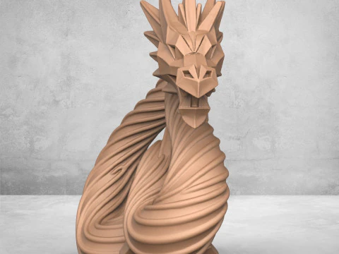 Statua del drago cinese Modello di stampa 3D