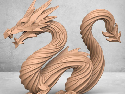 Statua del drago cinese Modello di stampa 3D