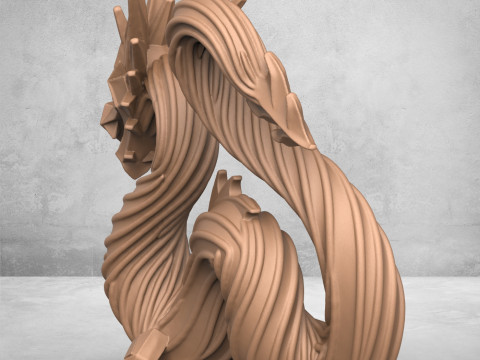 Chinese Dragon Statue 3D Принт Модель