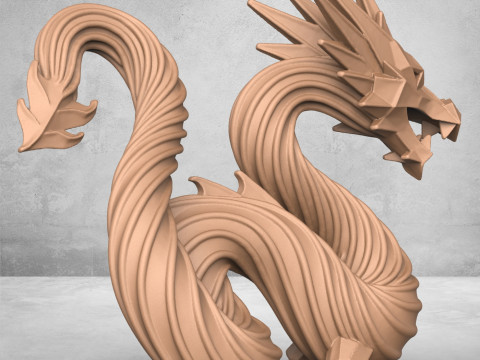 Chinese Dragon Statue 3D Принт Модель