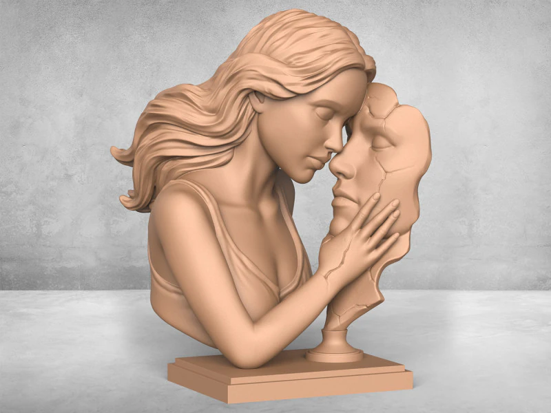 Linda est&aacute;tua de casal Modelo de Impressão 3D .c4d .max .obj .3ds .fbx .stl .blend 