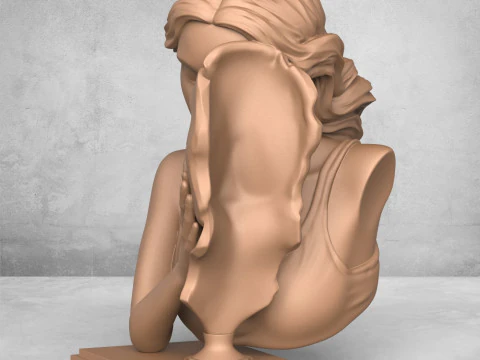 Linda est&aacute;tua de casal Modelo de Impressão 3D