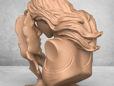 Linda est&aacute;tua de casal Modelo de Impressão 3D