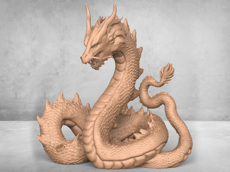 Drago Mostro Cinese Modello di stampa 3D .c4d .max .obj .3ds .fbx .stl .blend