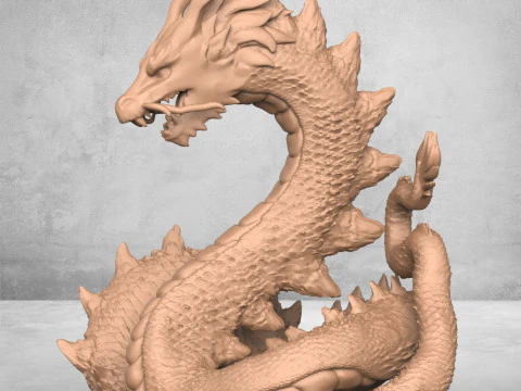 Drago Mostro Cinese Modello di stampa 3D