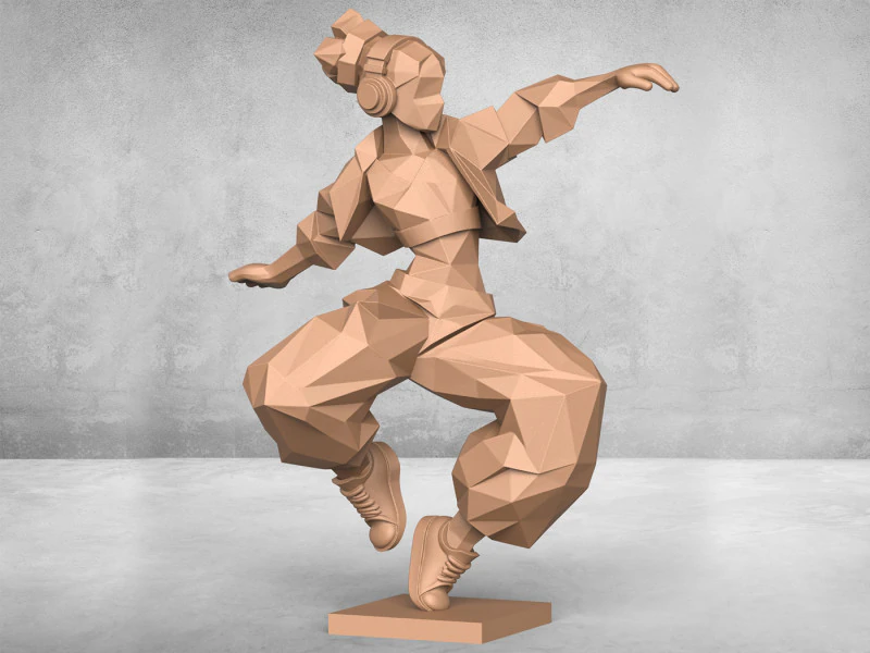 Dancing Girl Statue 3D Print Model .c4d .max .obj .3ds .fbx .stl .blend 