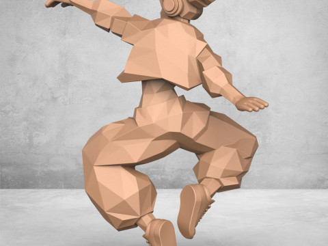 Dancing Girl Statue Model Cetak 3D