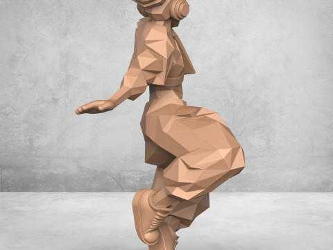 Dancing Girl Statue Model Cetak 3D
