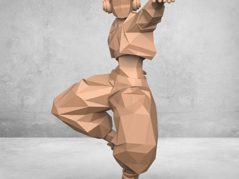 Dancing Girl Statue Model Cetak 3D