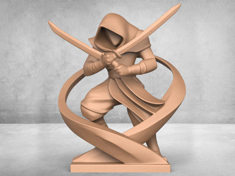 Ninja Warrior Statue 3D 프린트 모델