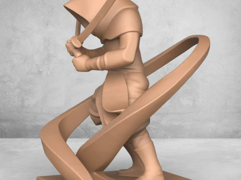Statua del guerriero ninja Modello di stampa 3D