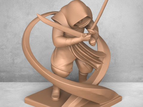 Ninja Warrior Statue 3D 打印模型