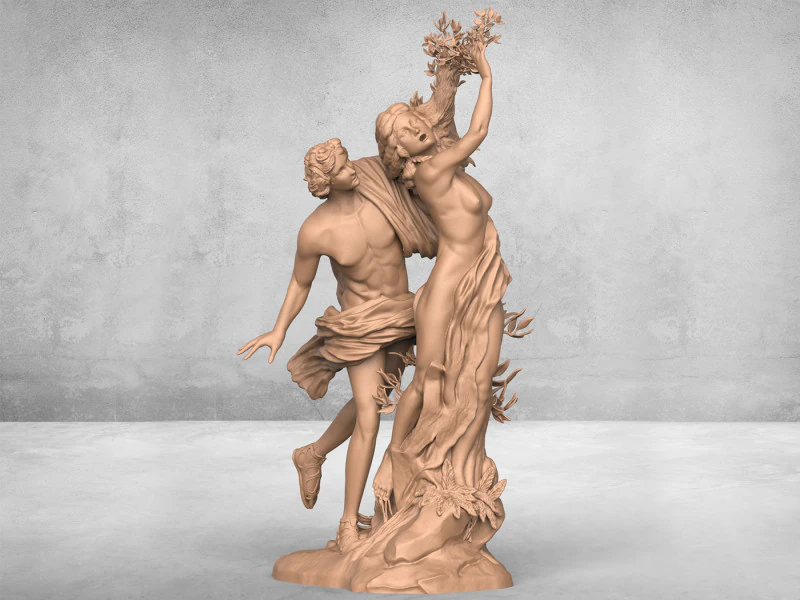 Apollo and Daphne Sculpture 3D Print Model .c4d .max .obj .3ds .fbx .stl .blend 
