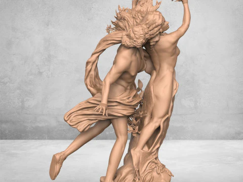Apollo and Daphne Sculpture 3D Print Model