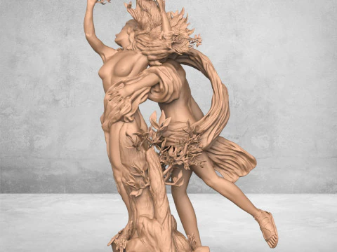 Apollo and Daphne Sculpture 3D Print Model