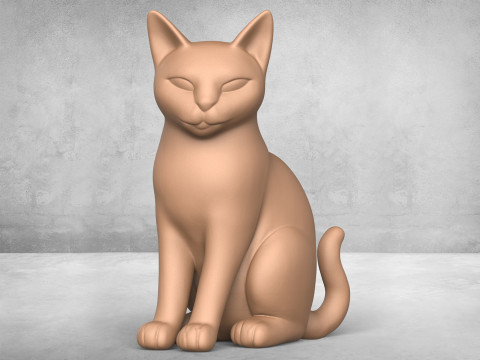 Cute Cat Statue 3D प्रिंट मॉडल
