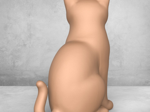 Cute Cat Statue Modello di stampa 3D
