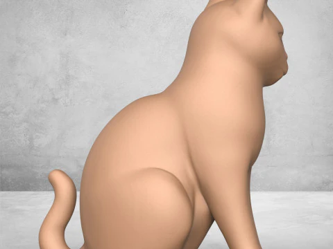 귀여운 고양이 동상 3D 프린트 모델