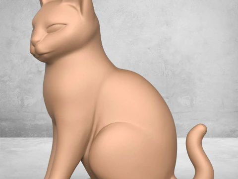 귀여운 고양이 동상 3D 프린트 모델