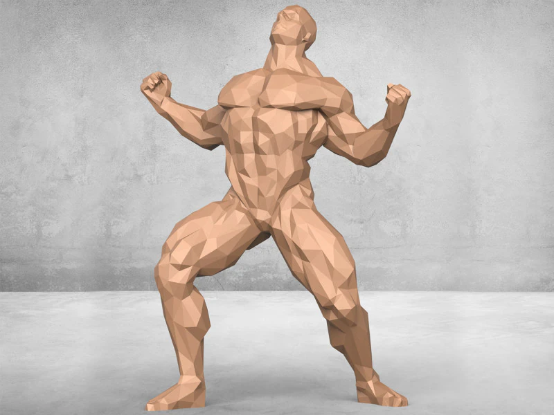 健美男子雕像 3D 打印模型 .c4d .max .obj .3ds .fbx .stl .blend 