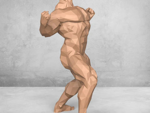 健美男子雕像 3D 打印模型