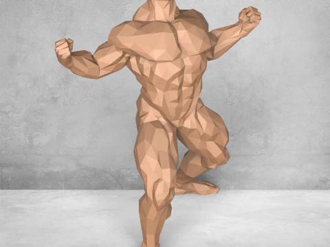 健美男子雕像 3D 打印模型