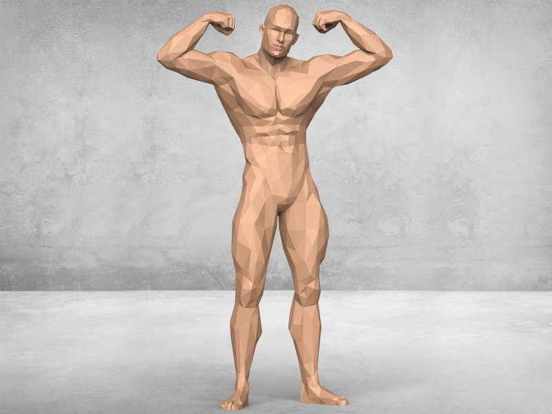 Muscular Man Statue Modelo de Impressão 3D .c4d .max .obj .3ds .fbx .stl .blend 