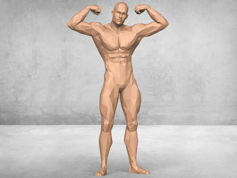 Muscular Man Statue 3D Print Model .c4d .max .obj .3ds .fbx .stl .blend