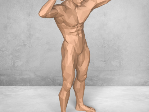 Muscular Man Statue Modelo de Impressão 3D