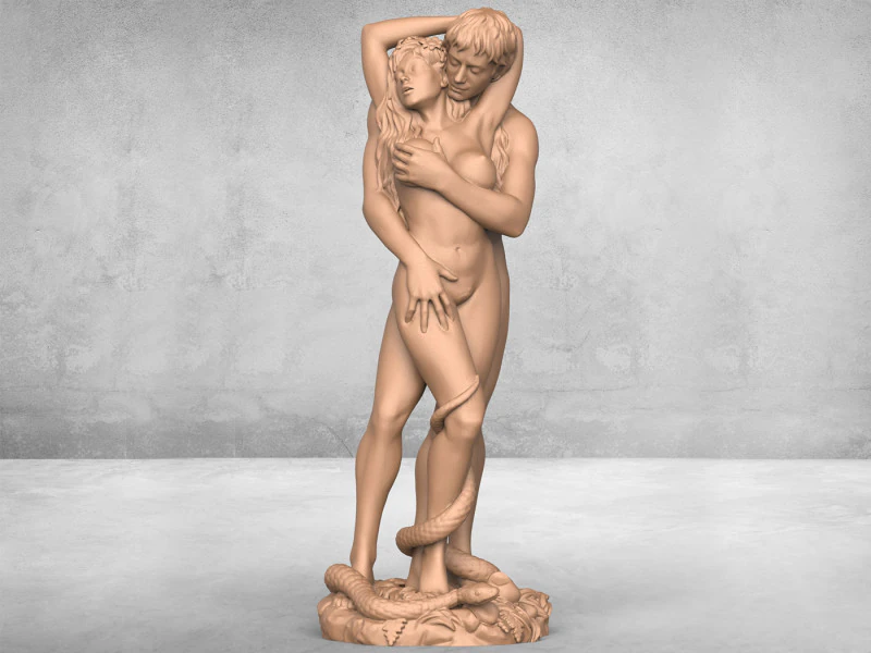 Adam And Eve Statue 3D Print Model .c4d .max .obj .3ds .fbx .stl .blend 
