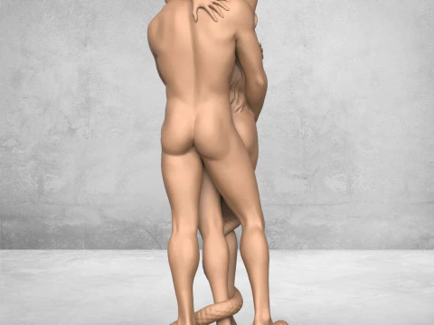 Adam And Eve Statue 3D Print Model