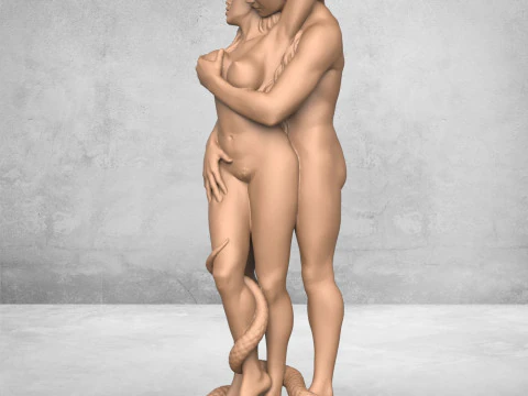 Adam And Eve Statue 3D Print Model