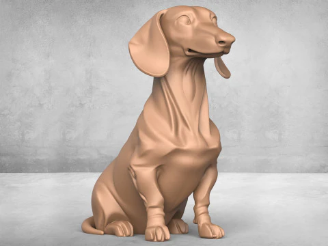 ダックスフント犬 3Dプリントモデル