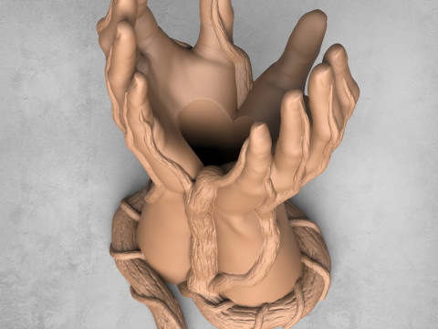 Beautiful Vase Hands Modelo de Impressão 3D