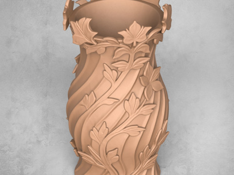 Floral Flower Vase 3D Print Model