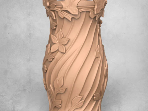 Floral Flower Vase 3D Print Model