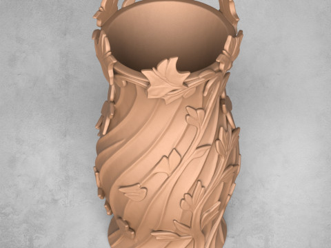 Floral Flower Vase 3D Print Model