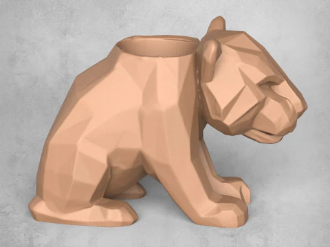 Tiger Pot 3D Print Model