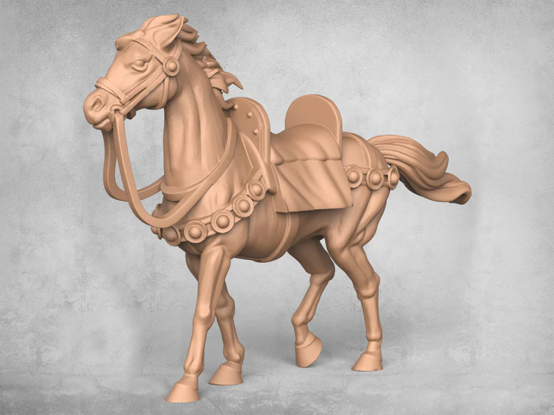 Cavallo guerriero medievale Modello di stampa 3D .c4d .max .obj .3ds .fbx .stl .blend