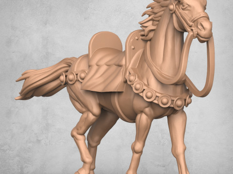 Kuda Prajurit Abad Pertengahan Model Cetak 3D