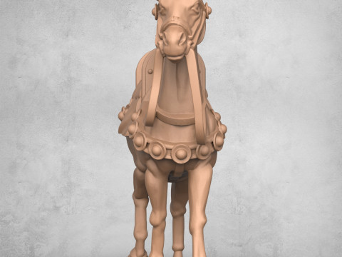 Kuda Prajurit Abad Pertengahan Model Cetak 3D