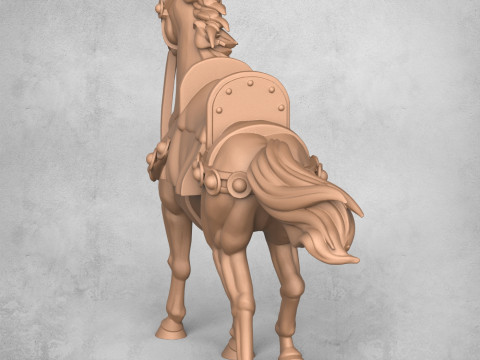 Kuda Prajurit Abad Pertengahan Model Cetak 3D