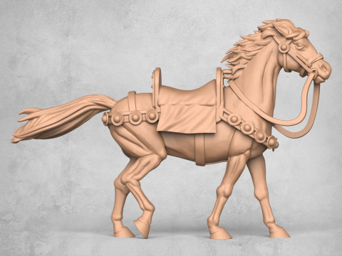 Kuda Prajurit Abad Pertengahan Model Cetak 3D